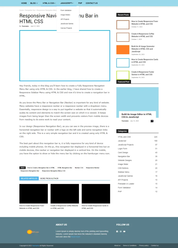 Animated Horizontal and Vertical Navigation Dropdown Menu — screenshot 3