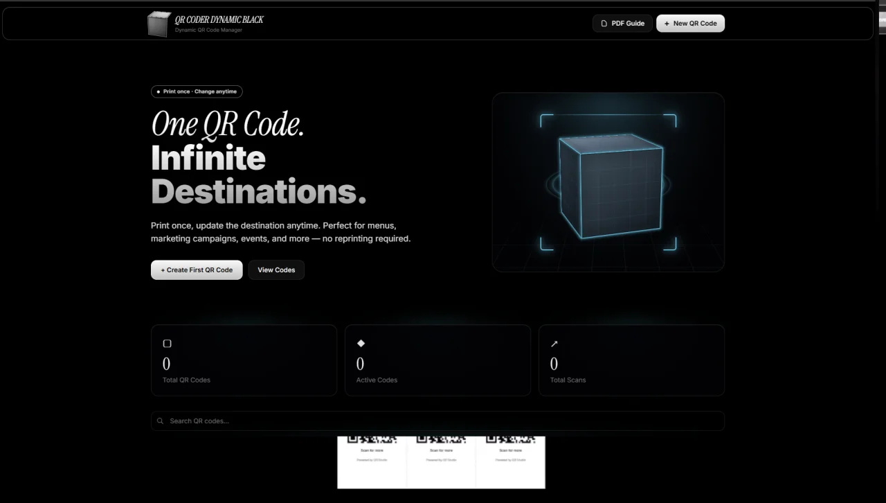 QR Coder Dynamic Black — screenshot 1