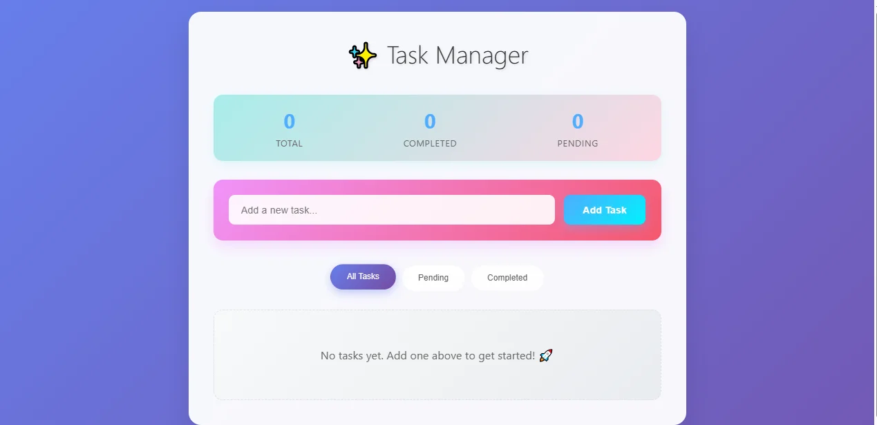 Task Manger Script HTML, CSS, JS — screenshot 2