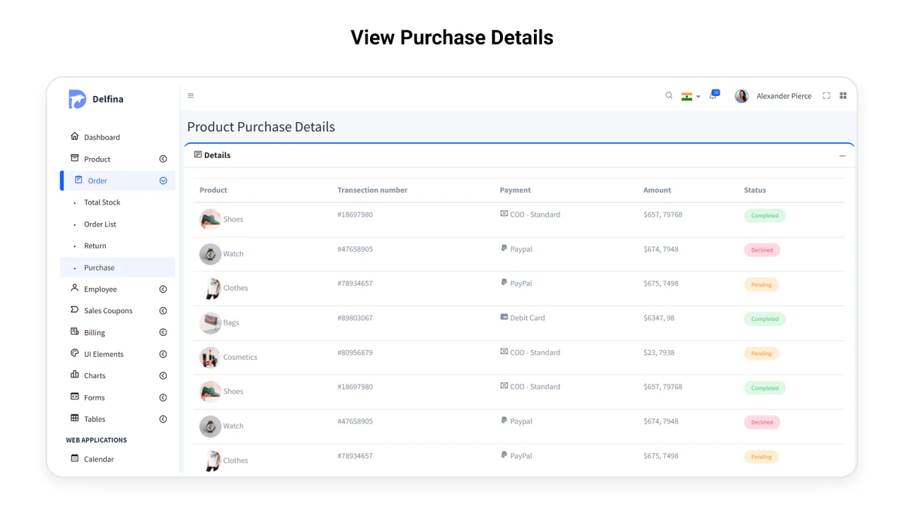 Delfina: Sales & Invoice Admin Dashboard — screenshot 5