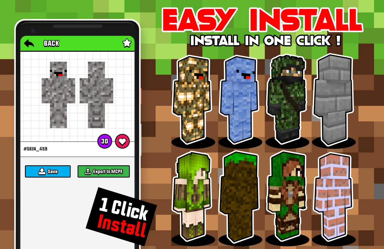 Camouflage Skins for Minecraft with 3D Skin Render — screenshot 2