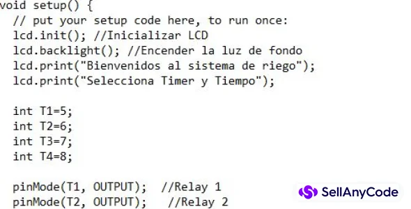 System Water Time Plants on Arduino