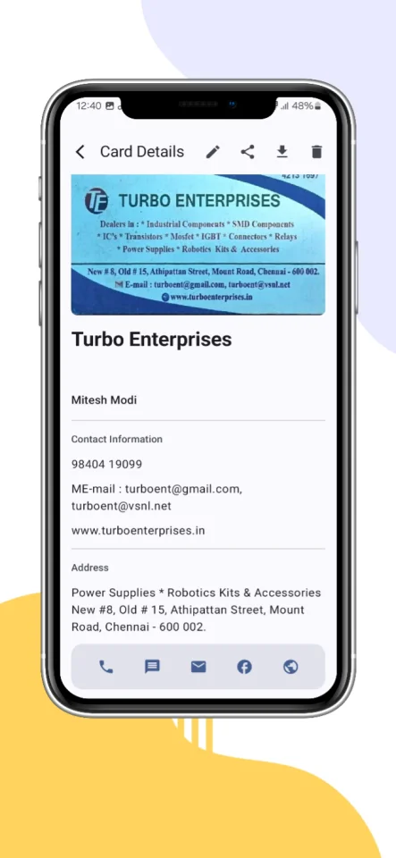 Business Card Scanner App Kotlin OCR + PDF/CSV Export — screenshot 1