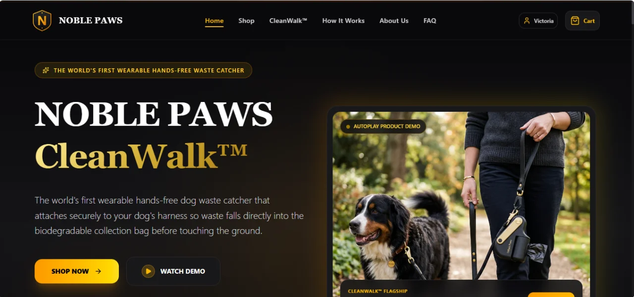 NOBLE PAWS CleanWalk Luxury Pet Care Platform — screenshot 2