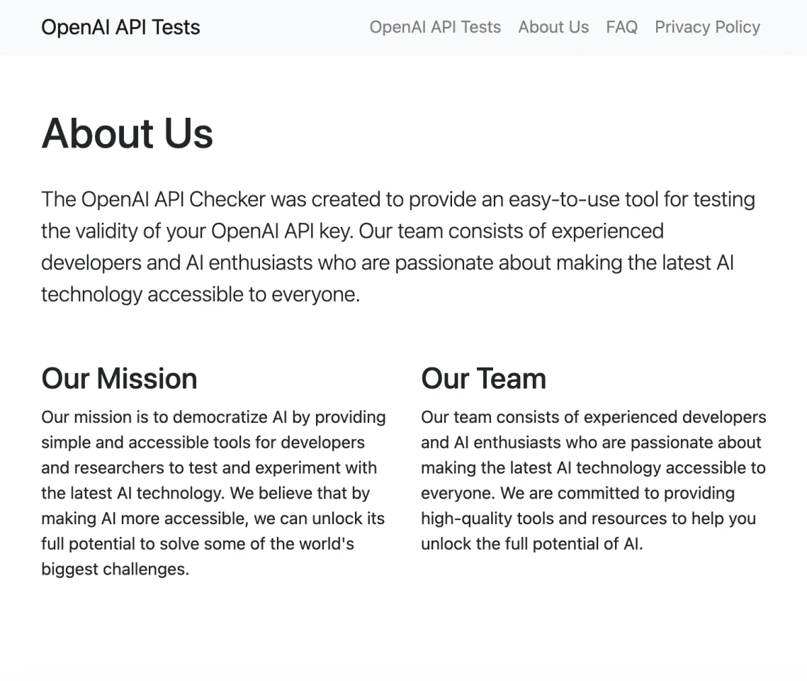 OpenAI API Validation Tool - Test Your API Key with GPT-3 | Validate OpenAI API Access — screenshot 3