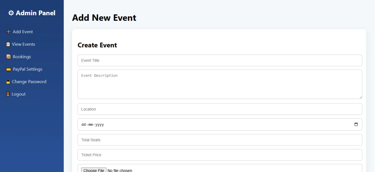 PHP Event Booking System with Admin Panel | Event Ticket Management Script — screenshot 3