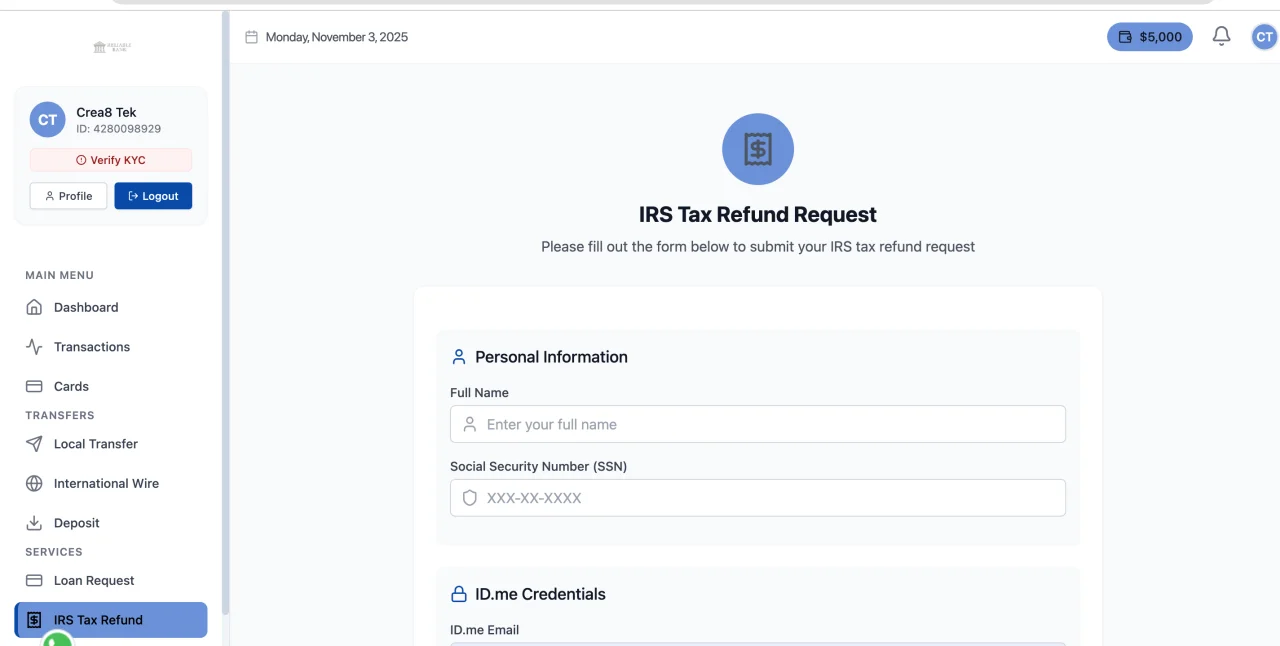 Reliable Bank Website — screenshot 4