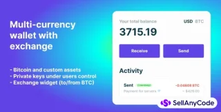 Bitcoin, Ethereum, ERC20 Crypto Wallets with Exchange