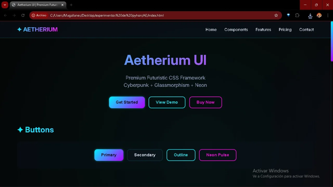 AETHERIUM UI v1.0 — screenshot 1