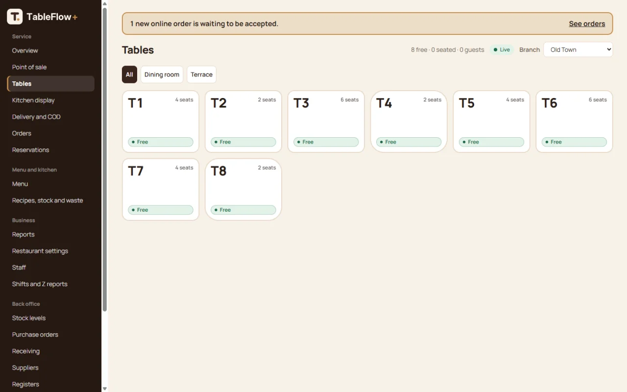 TableFlow+: Restaurant POS Kitchen, QR Menu & Delivery — screenshot 3