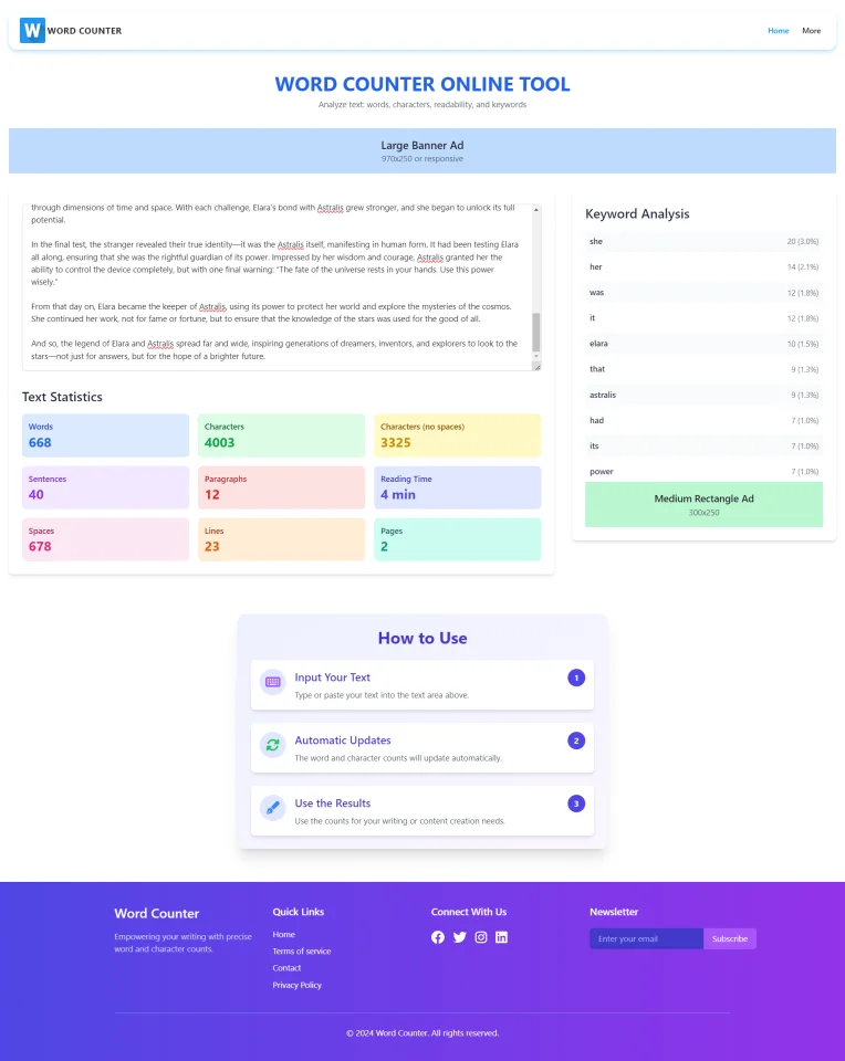 Word Counter Tool Website Script — screenshot 2