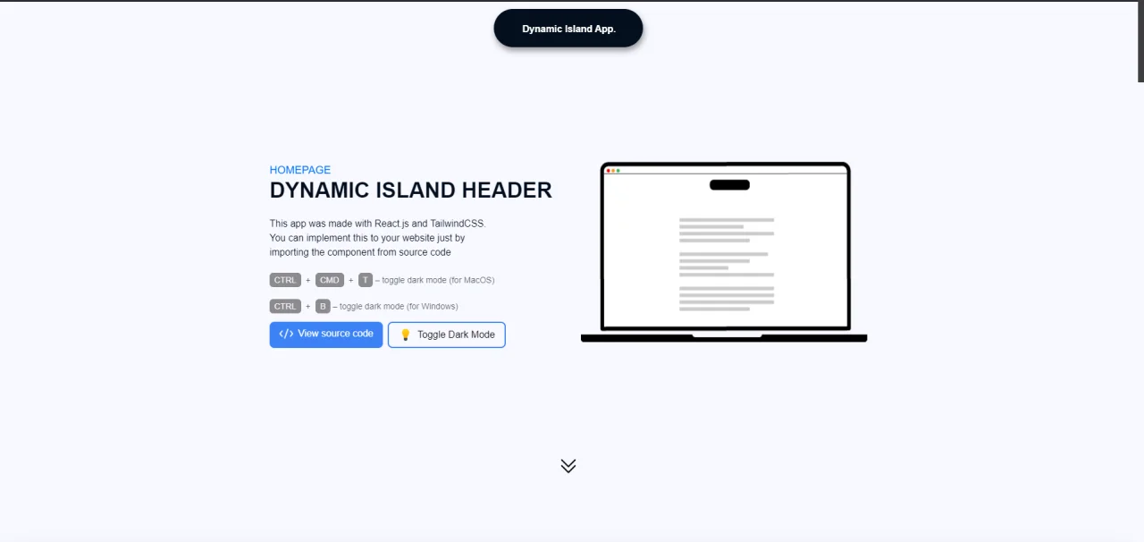 Dynamic Island Header — screenshot 1