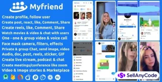 Myfriend - Friend Chat Post TikTok Follow Live Clone Social Network App