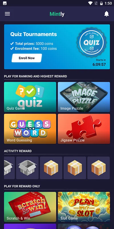 Mintly Is Advanced Multi Gaming Rewards App v1.52 — screenshot 2