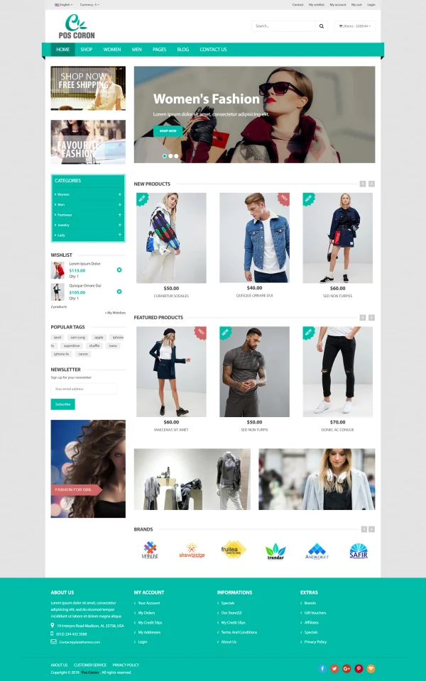 POS Coron Responsive HTML5 eCommerce Website Template with Full Pages — screenshot 1