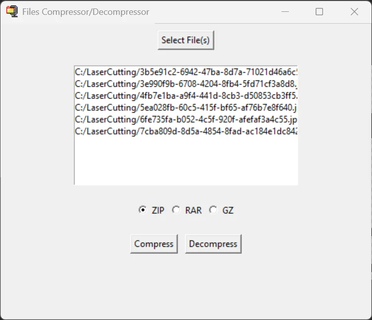 Files Compressor/Decompressor — screenshot 2