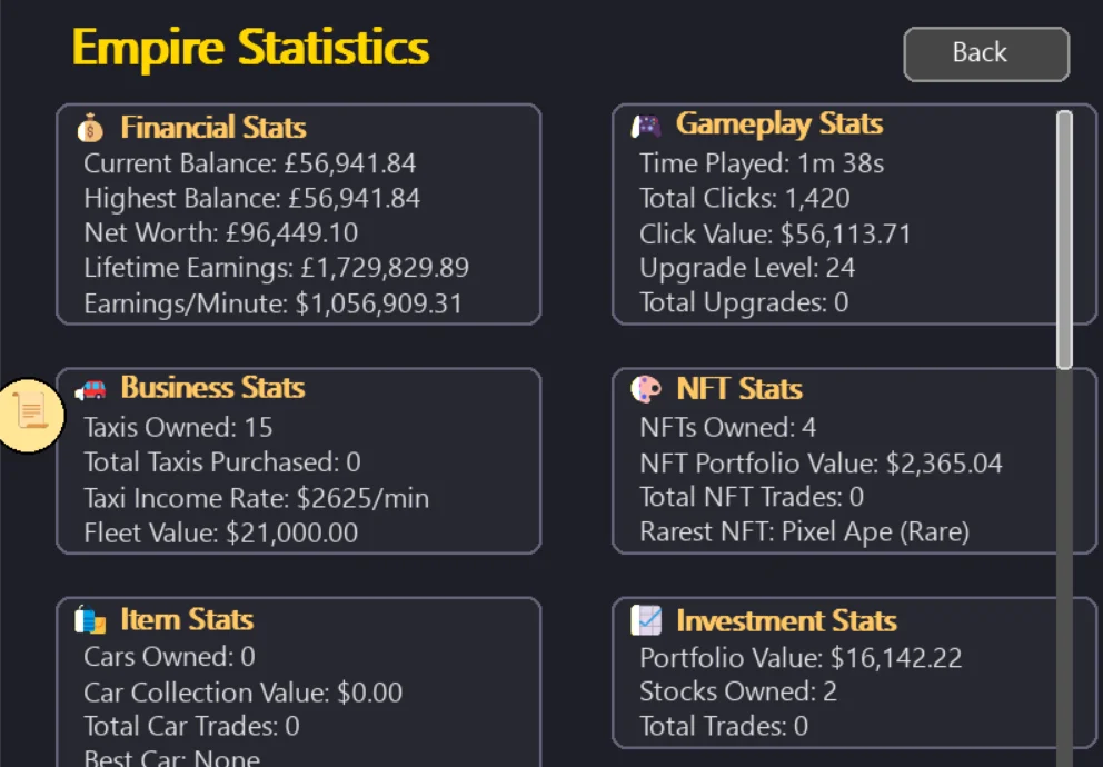 Business Empire Clicker Game with Python & Pygame — screenshot 5