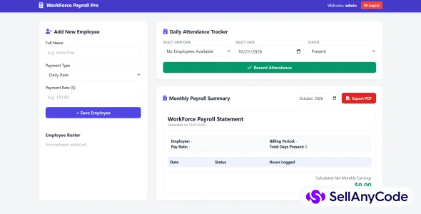 Employee Attendance & Payroll Web App — cover