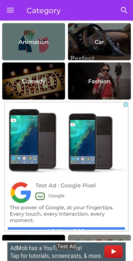 Android All in One Videos App (DailyMotion, Vimeo, YouTube, Server Videos, AdMob with GDPR) — screenshot 5