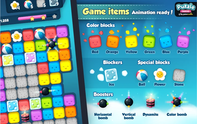 Puzzle Match Kit + PSD Source Pack — screenshot 2