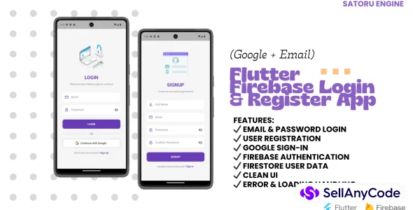Flutter Firebase Login & Register App (Google + Email)