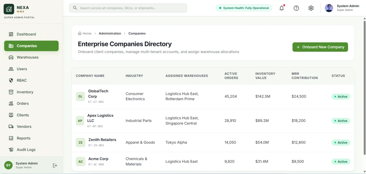 NexaWMS Enterprise Warehouse Management System — screenshot 5