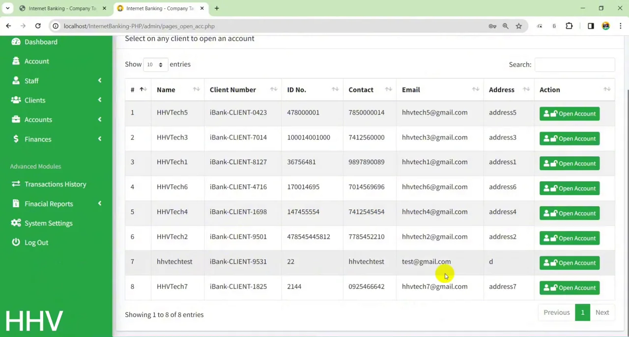 Internet Banking PHP MySQL — screenshot 2