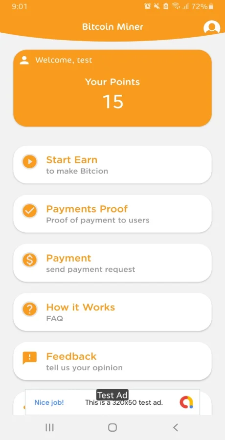 Bitcoin Miner App with Admin Panel and AdMob — screenshot 2