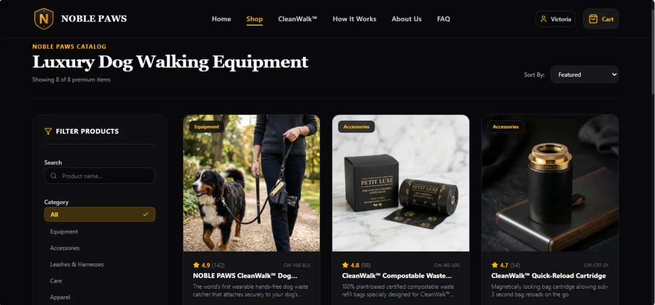 NOBLE PAWS CleanWalk Luxury Pet Care Platform — screenshot 7