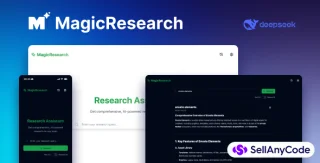 MagicResearch: AI-Powered Research Assistant - v3, R1 Deepseek API, Full App Template, Web App