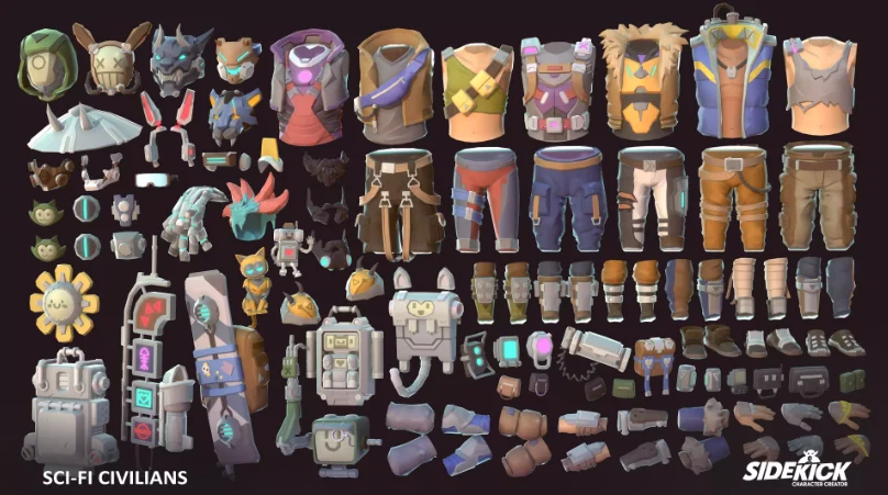 Sci-Fi Civilians Sidekick Modular Characters by Synty — screenshot 1