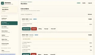 Nicmenu - QR Menu & Table Ordering SaaS