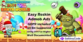 Super Jungle Adventure Santa World 2021 - Full Unity Game GDPR AdMob Ads
