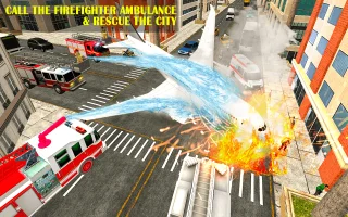 American Airplane Fire Fighter City - Ambulance Rescue