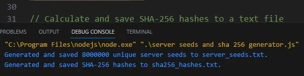 Server Seeds and SHA 256 Creator (JavaScript Version) — screenshot 4