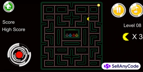 Pacman Game Mobile Unity Game+AdMob+Android