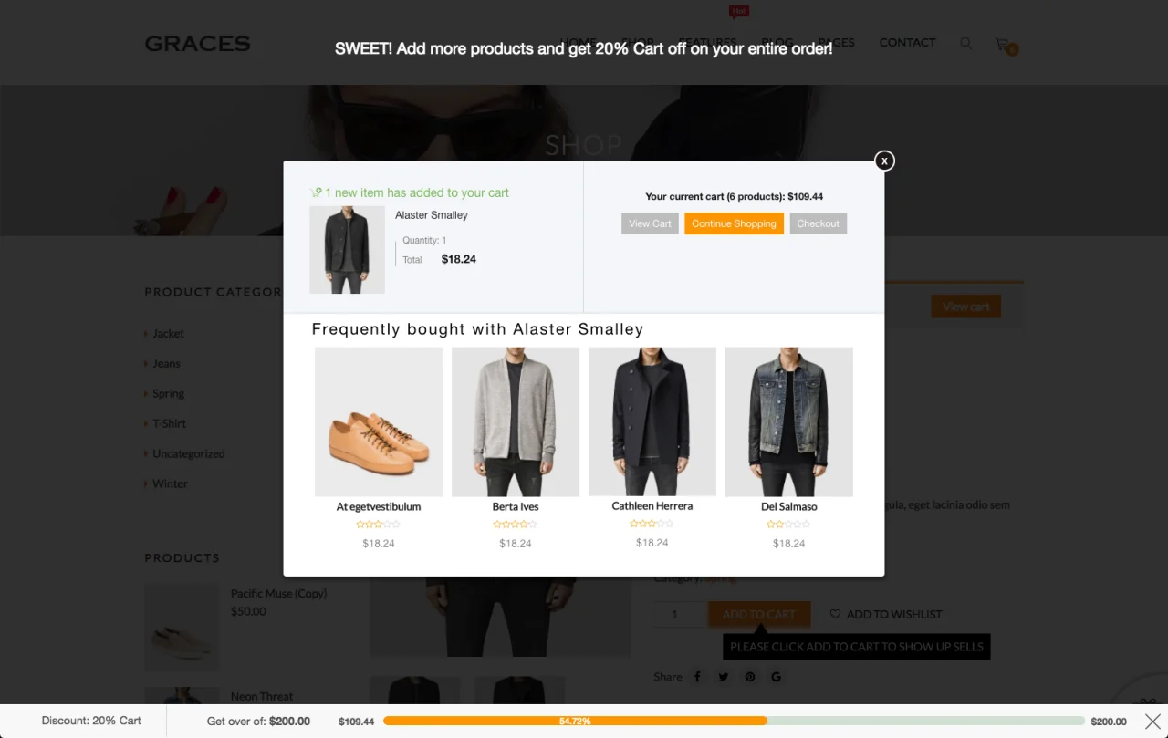 WooCommerce Boost Sales - Upsells & Cross Sells Popups & Discount — screenshot 1