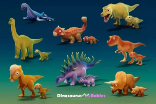 Dinosaurus Pack with Babies