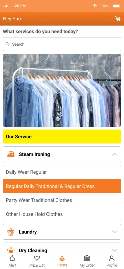 Laundry Application — screenshot 2