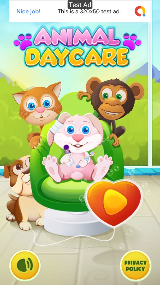 Pet Care Game Source Code (AdMob + Unity Ads) — screenshot 1