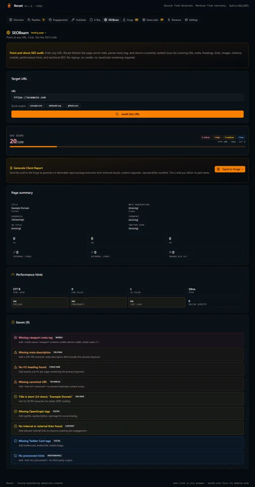 SEO Search & Trust Bundle SEO, Due Diligence & Trust Tools (Next.js) — screenshot 8
