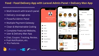 eFood - Food Delivery App with Laravel Admin Panel + Delivery Man App