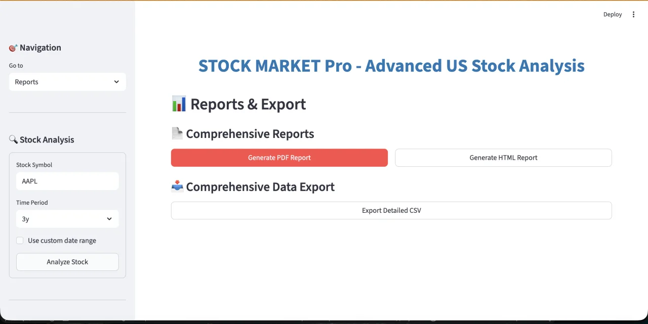 Python Stock Market Analysis Dashboard Script ML Predictions, Forecasting & Paper Trading Tool — screenshot 7