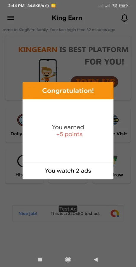 KingEarn - Android Rewards Earning App with Admin App — screenshot 2