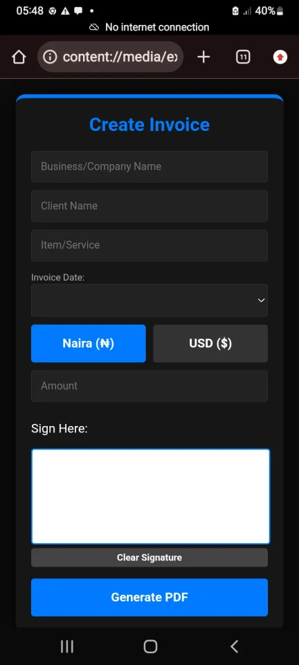Invoice Generator — screenshot 1