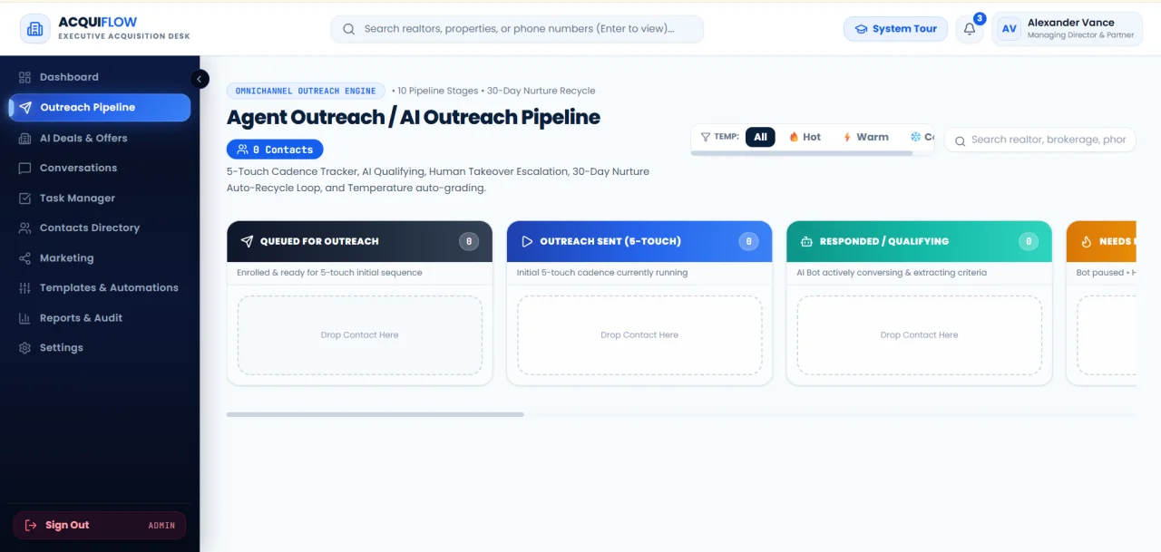 AcquiFlow CRM Real Estate Acquisitions & AI Deals Platform — screenshot 3