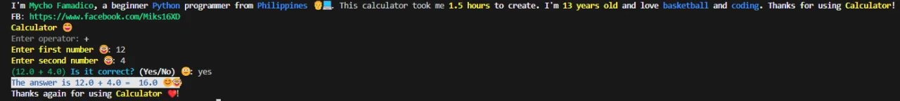 Python Calculator — screenshot 2