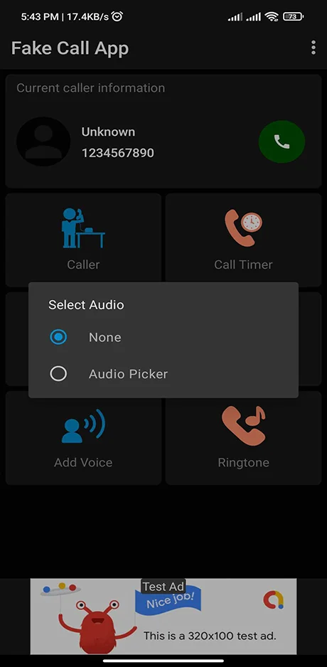 Fake Call Kotlin Android App with AdMob, Prank Call App — screenshot 5