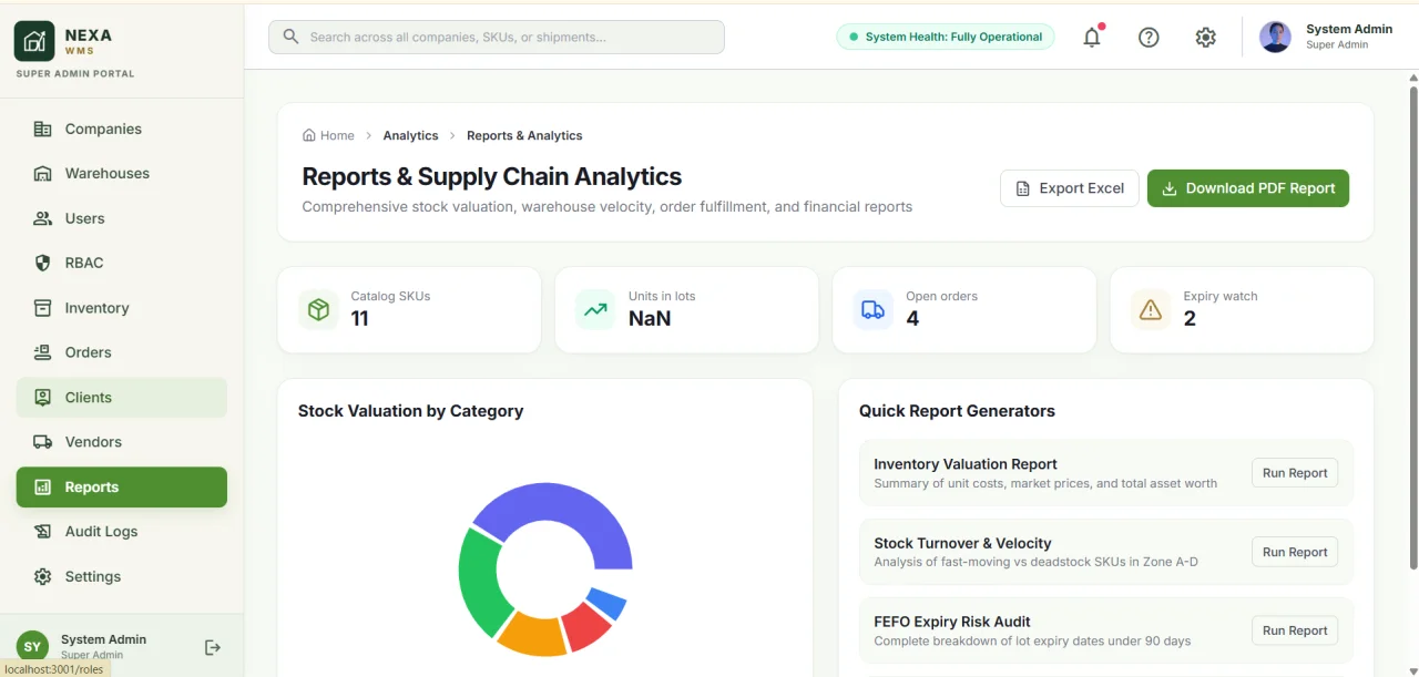 NexaWMS Enterprise Warehouse Management System — screenshot 1