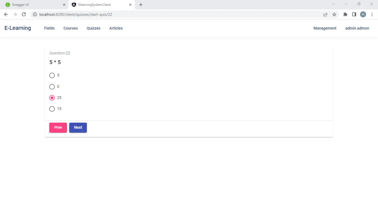 E-Learning Web Application Using Asp.net Core Web API and Angular — screenshot 7